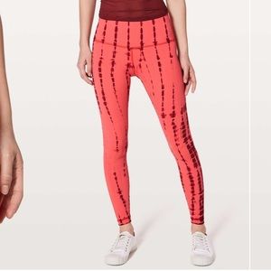 red tie dye lululemon leggings